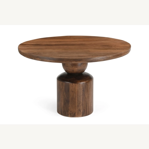 Marmoholz Perugia – Stół do jadalni | Ciemny Brąz Mango | Ø140 cm